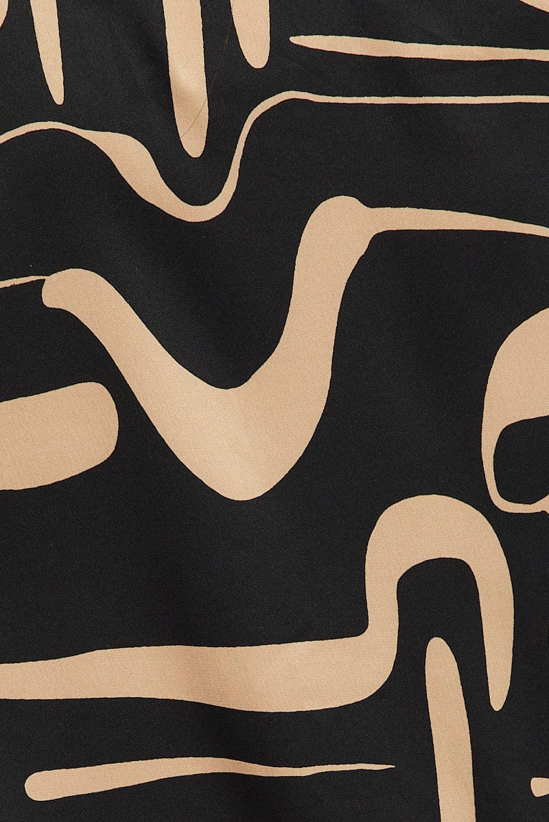 Black Abstract Shirt Short Sleeve