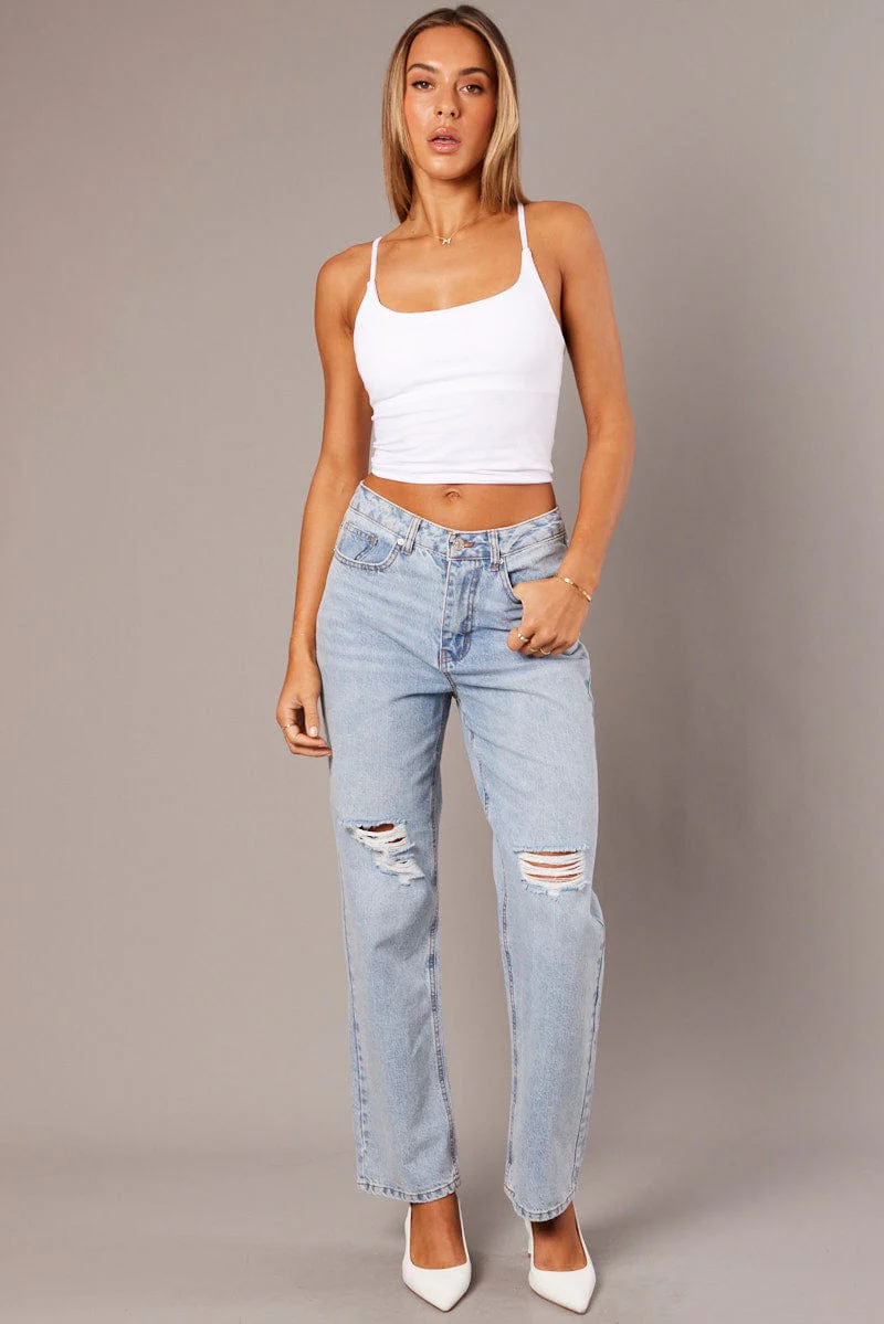 Denim Mom Jean Ripped