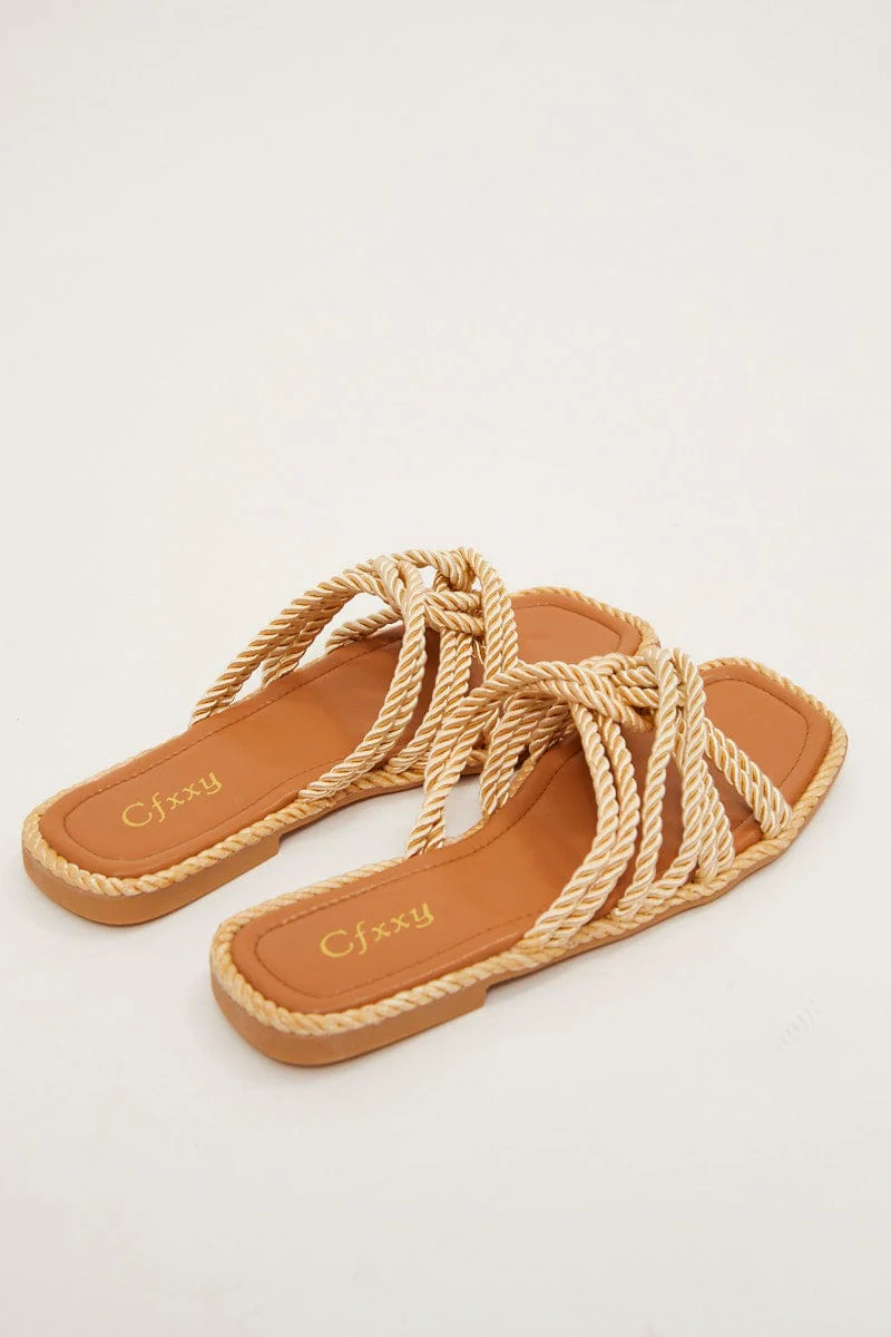 Brown Flat Rope Sandals Slipper