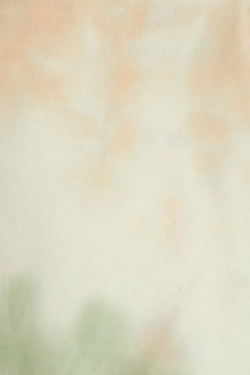 Multi Tie Dye Cropped Hoodie