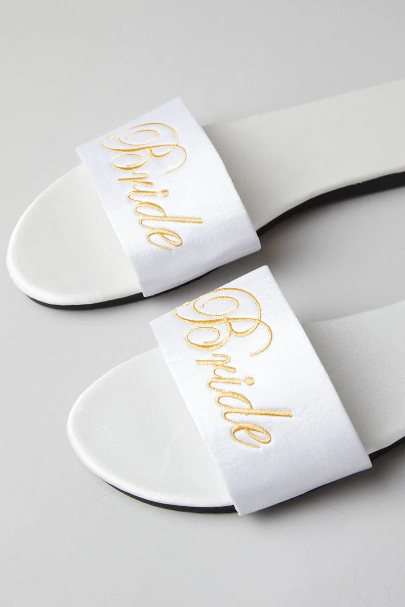 White Bride Slippers