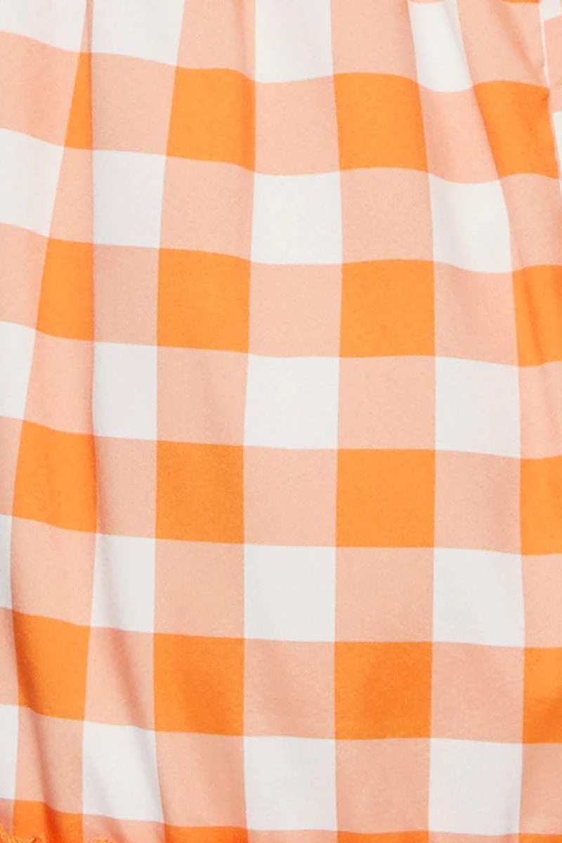 Check A Line Dress Sleeveless Midi