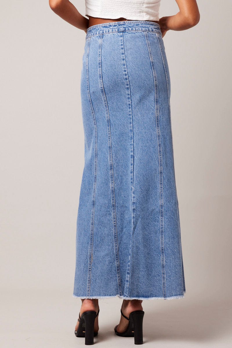 Blue Denim Skirt Maxi