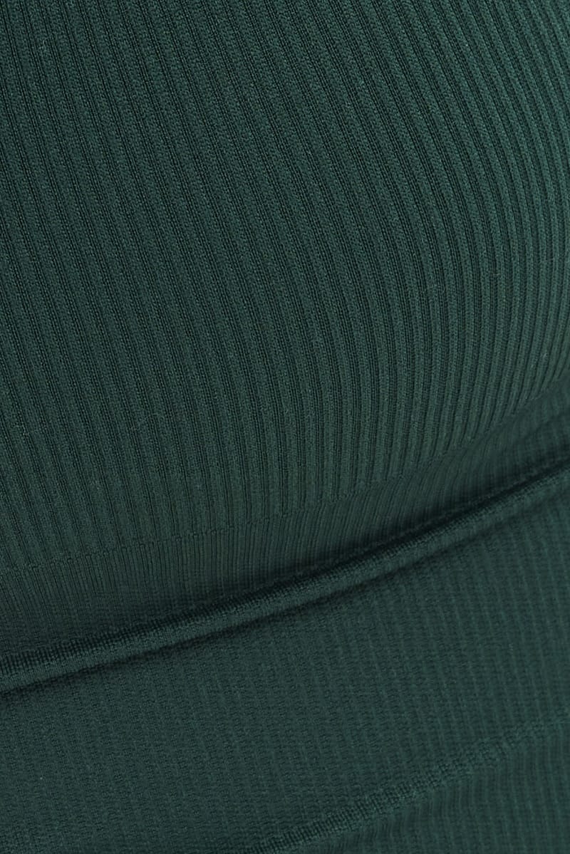 Green Crop Singlet Top Seamless