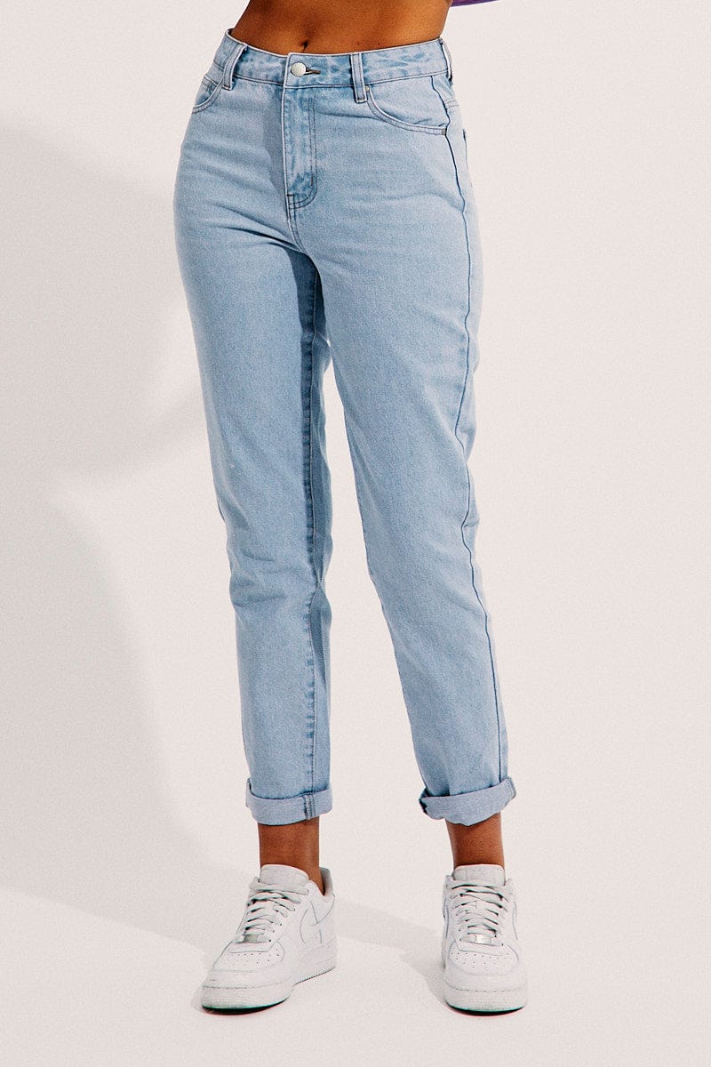 Blue Skinny Denim Jeans High Rise