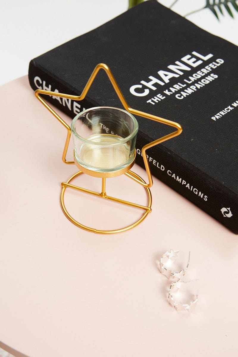 Metallic Star Tea Light Holder