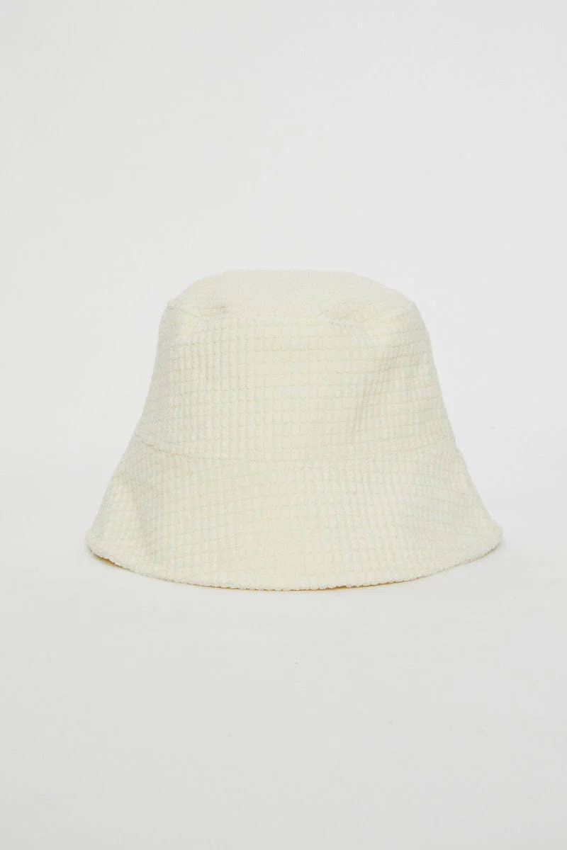 White Corduroy Bucket Hat