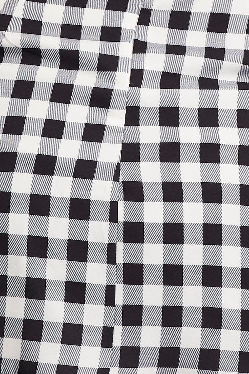 Check Wrap Dress Short Sleeve