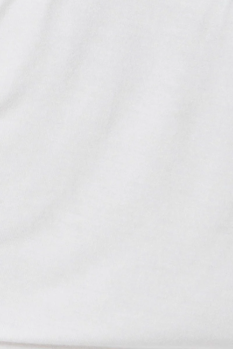 White Jersey Ruche Front With Drawcord Singlet Top