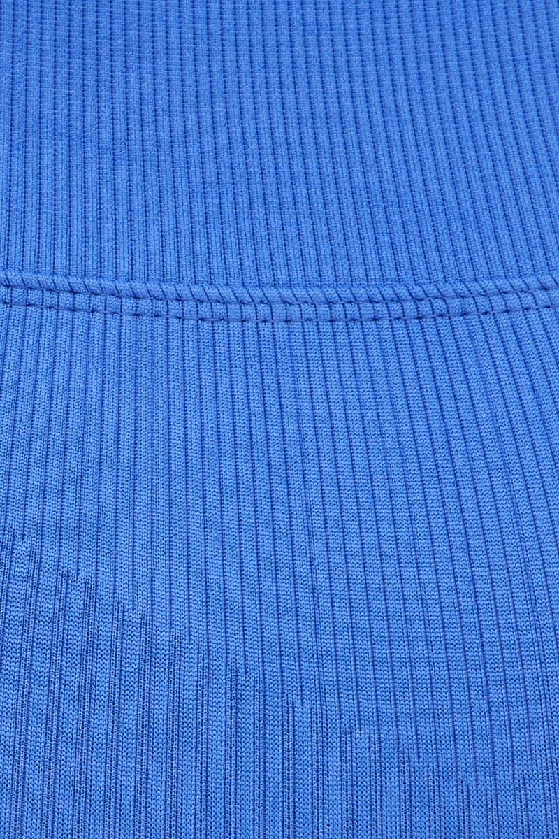 Blue Biker Shorts Activewear High Rise Seamless