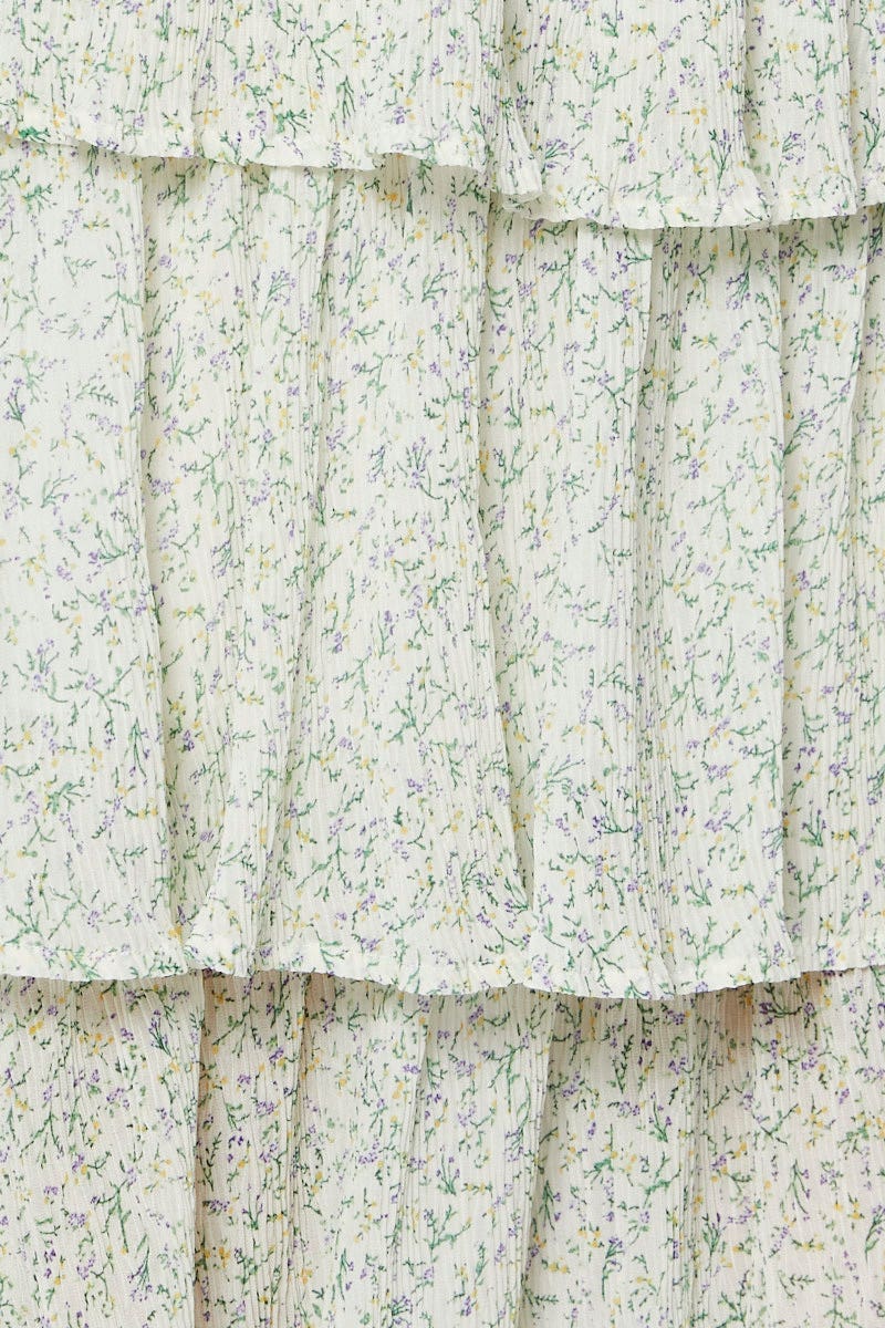 Print Cancan Layered Skirt