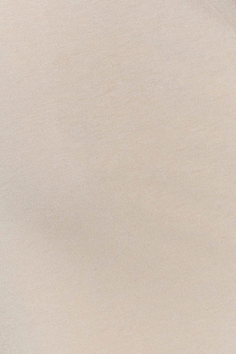 Beige Ribbed Jersey Maxi Dress