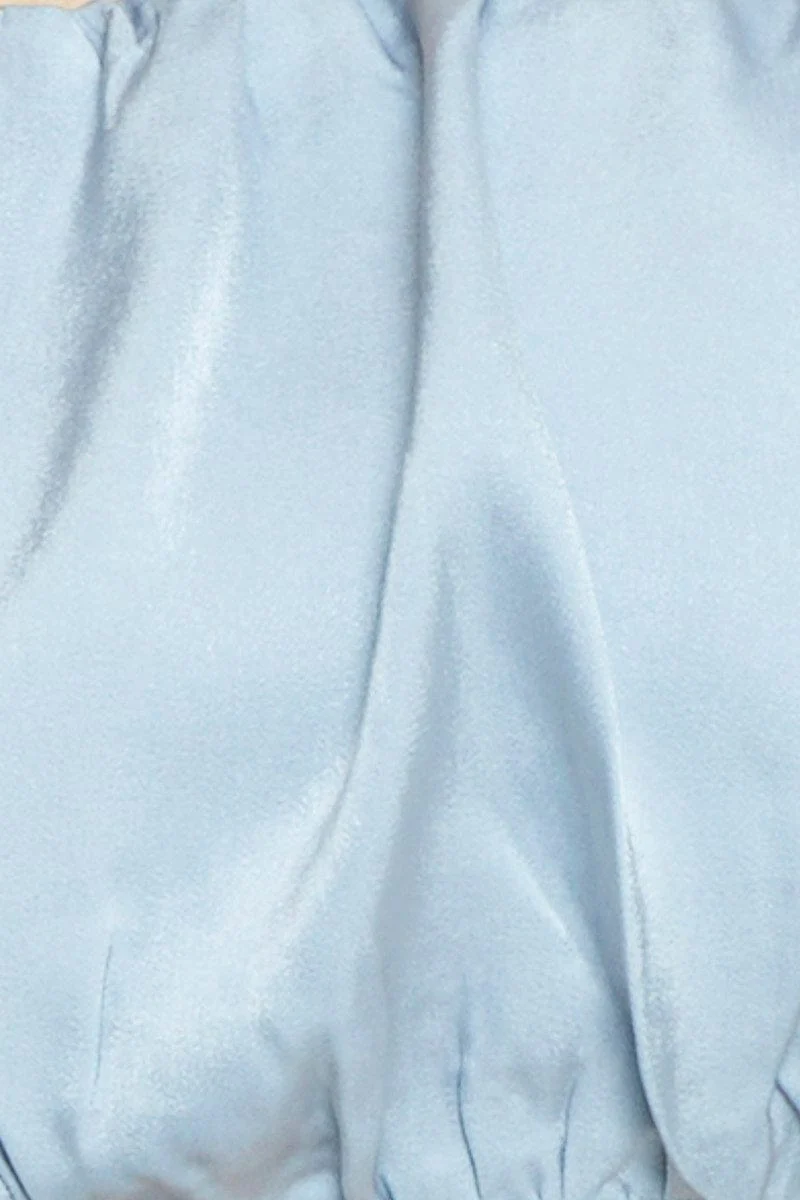 Blue Singlet Top Sleeveless Cowl Neck