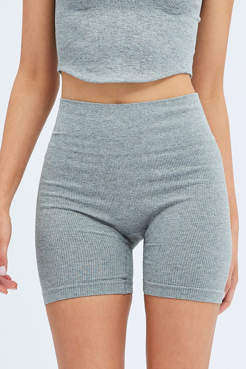 Grey Bike Shorts Seamless