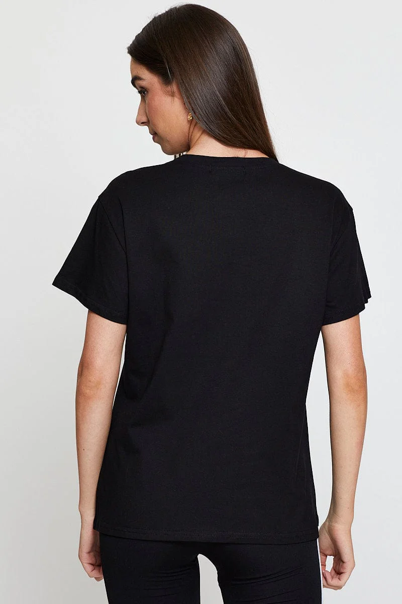 Black Graphic T Shirt Short Sleeve