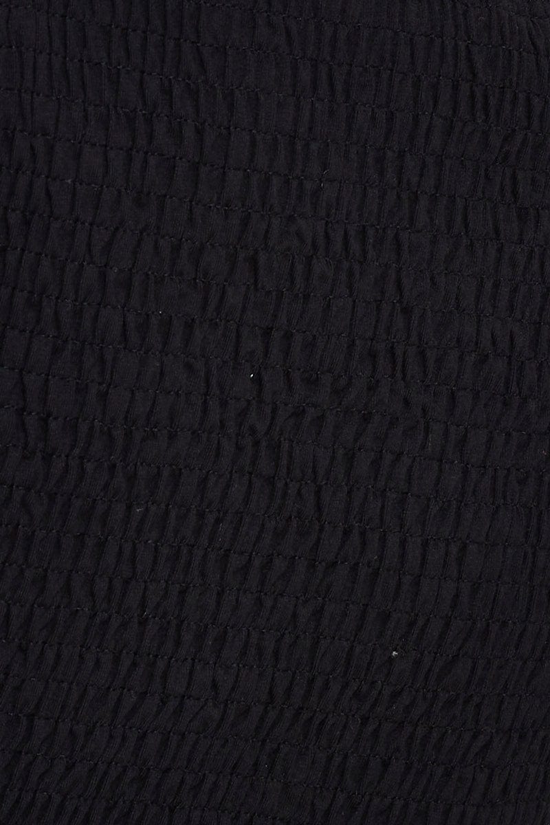 Black Bardot Top Ruche