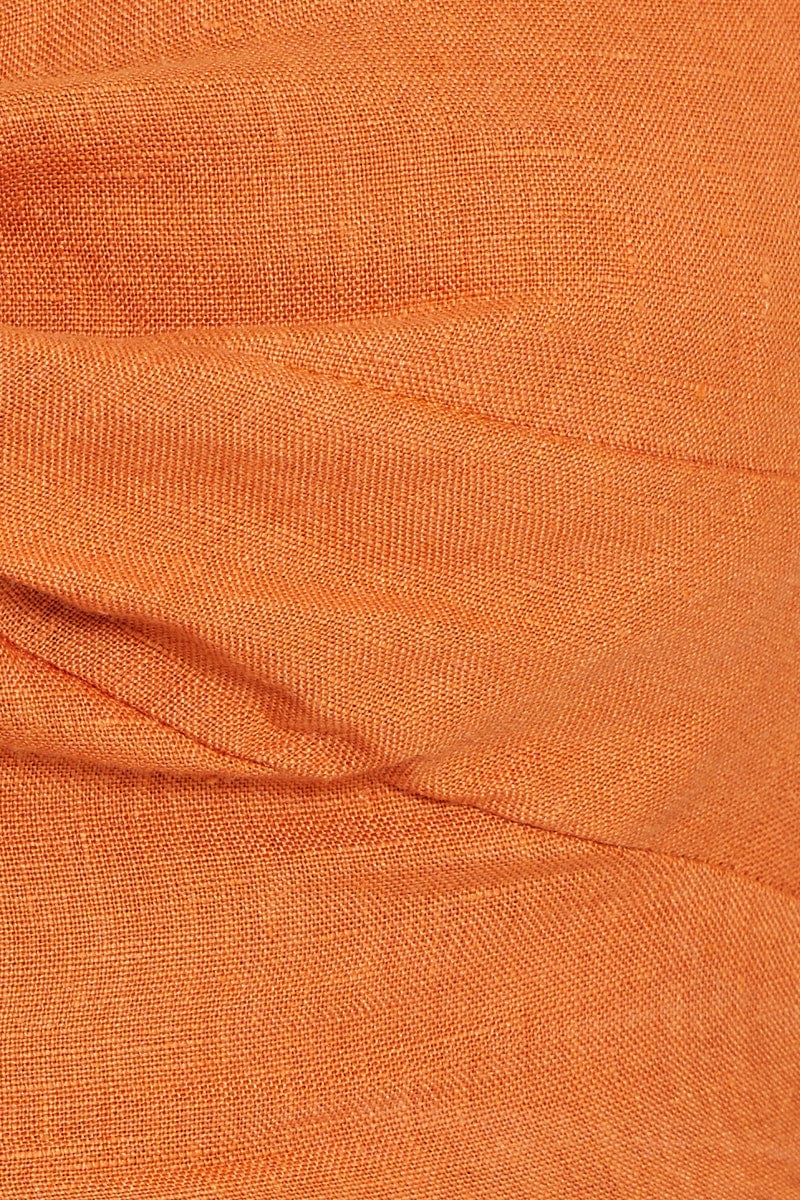 Orange Crop Top Linen Blend