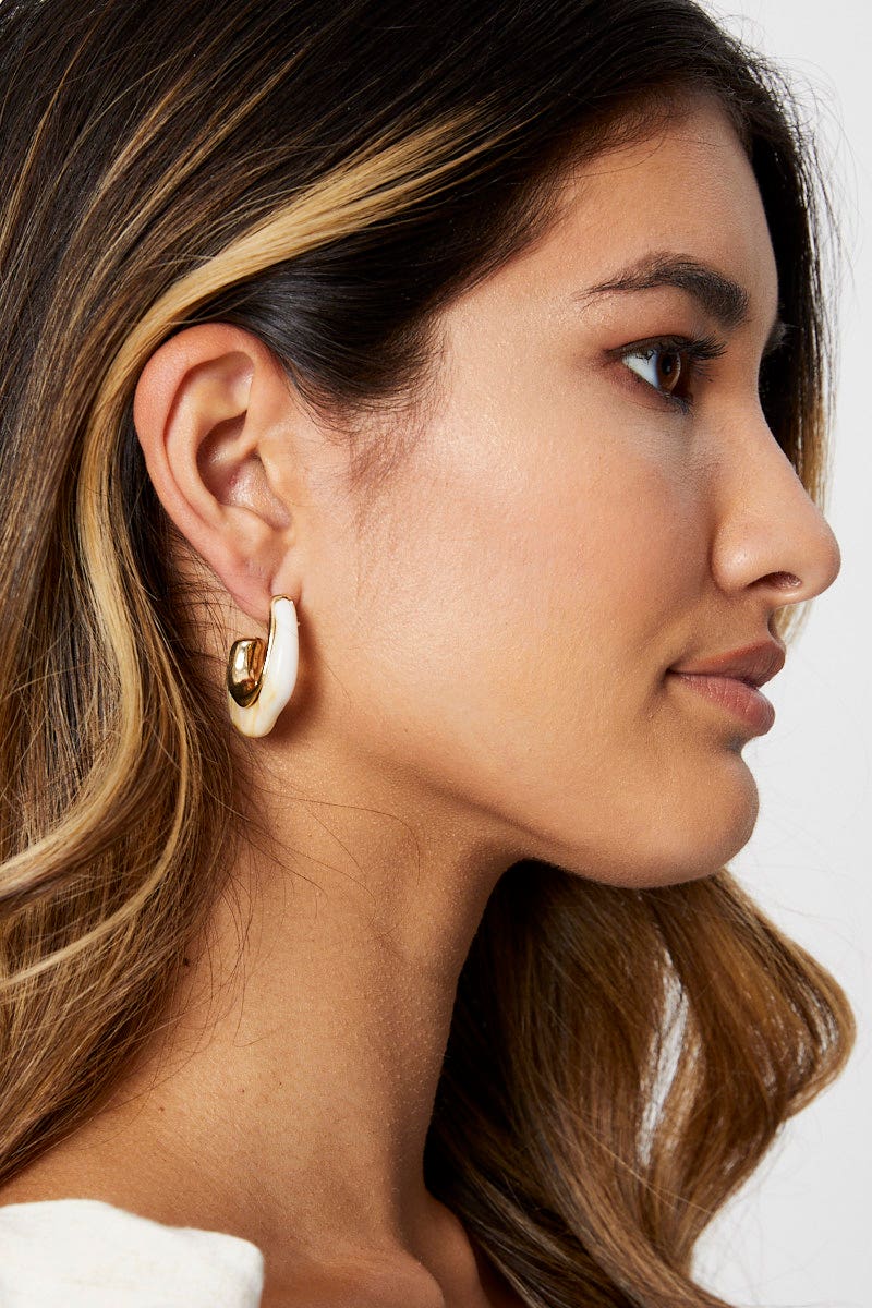 Red Chunky Acrylic Hoop Earrings