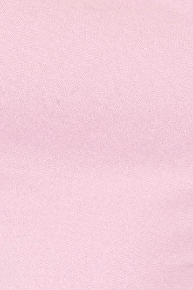 Pink Crop Top Balloon Sleeve Bardot Shoulder