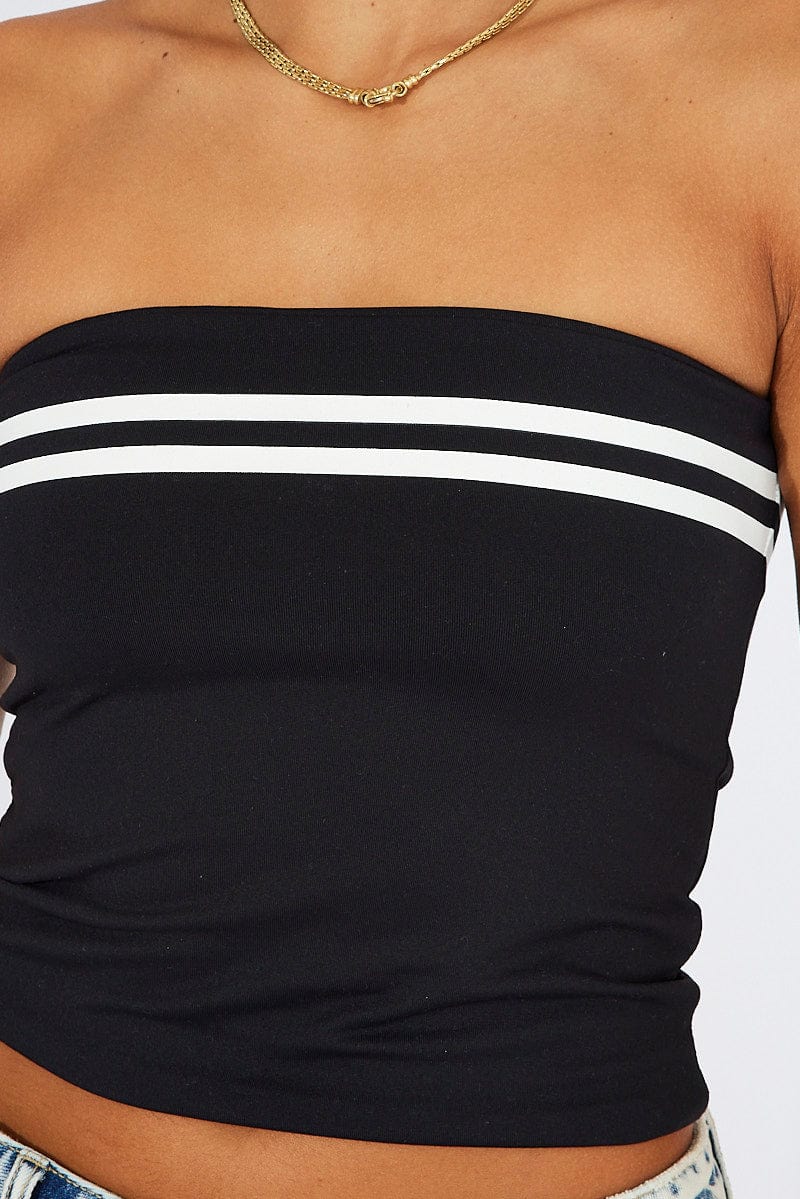 Black Supersoft Bandeau Top
