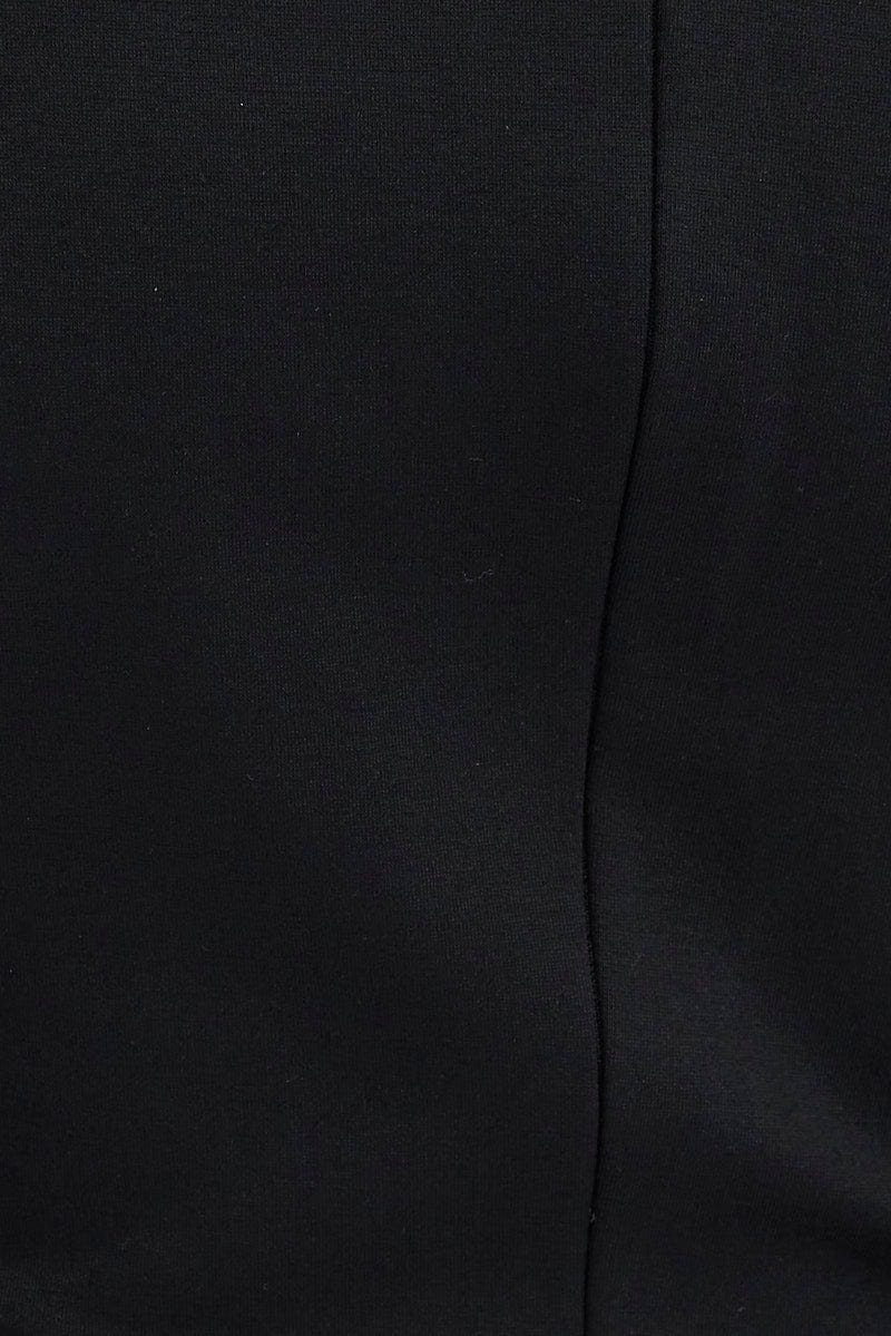 Black Flared Sleeve Cut Out Diamante Mini Dress