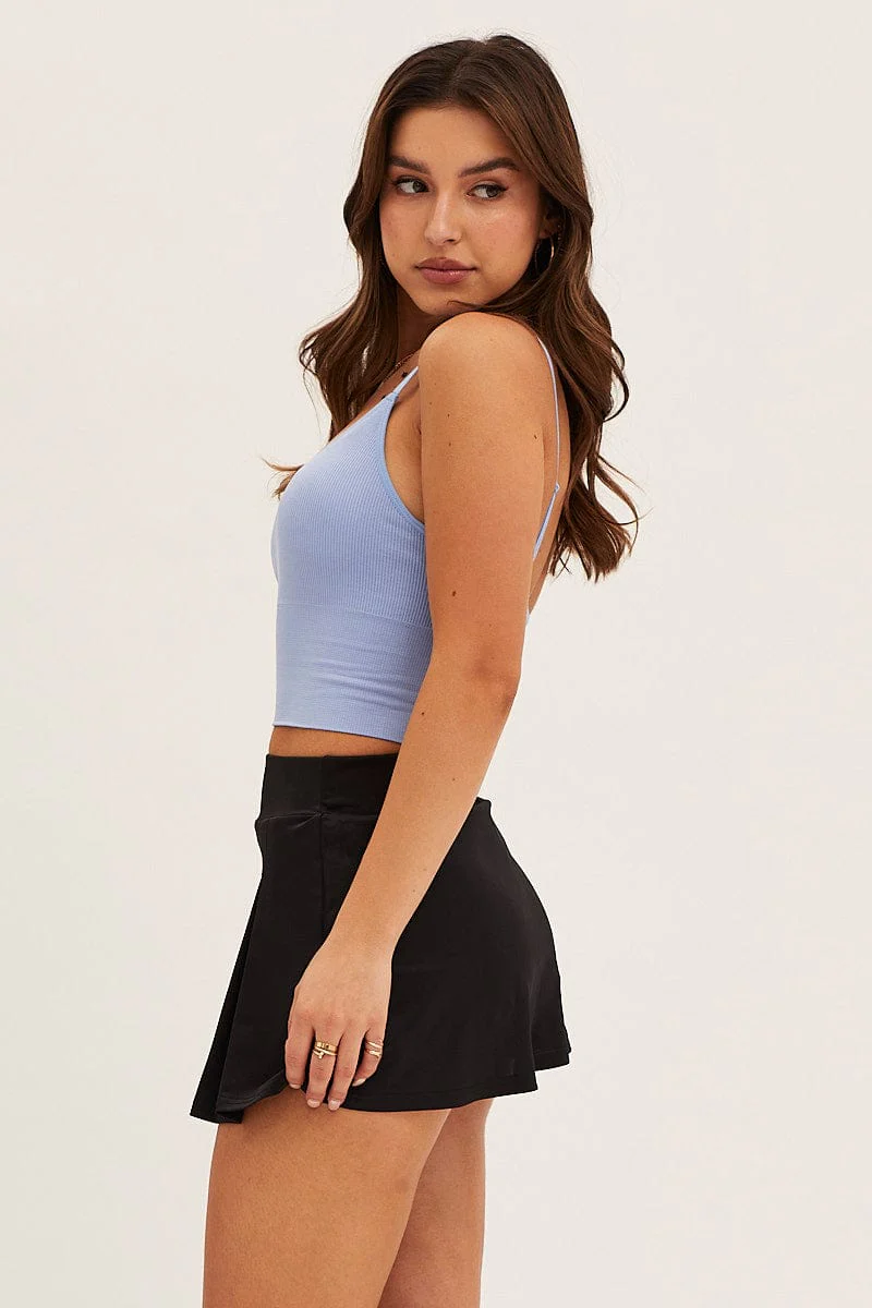 Blue Crop Singlet Top Seamless