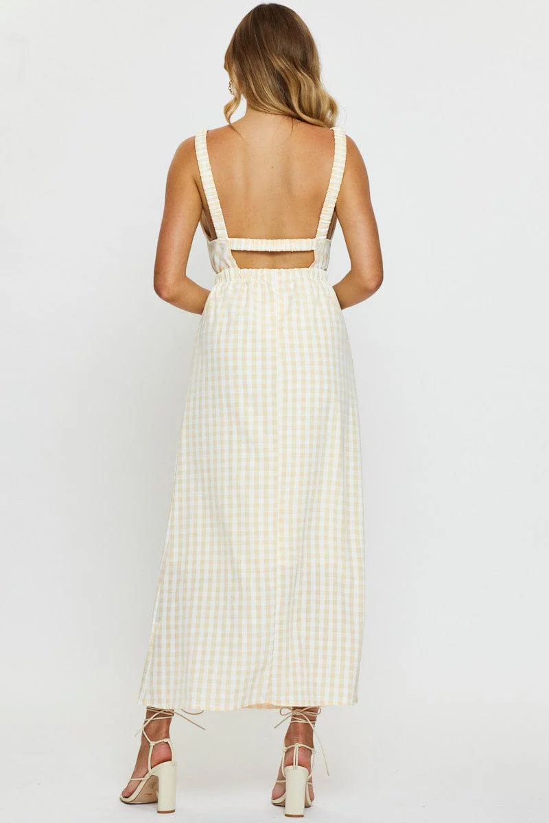 Check Maxi Dress Sleeveless