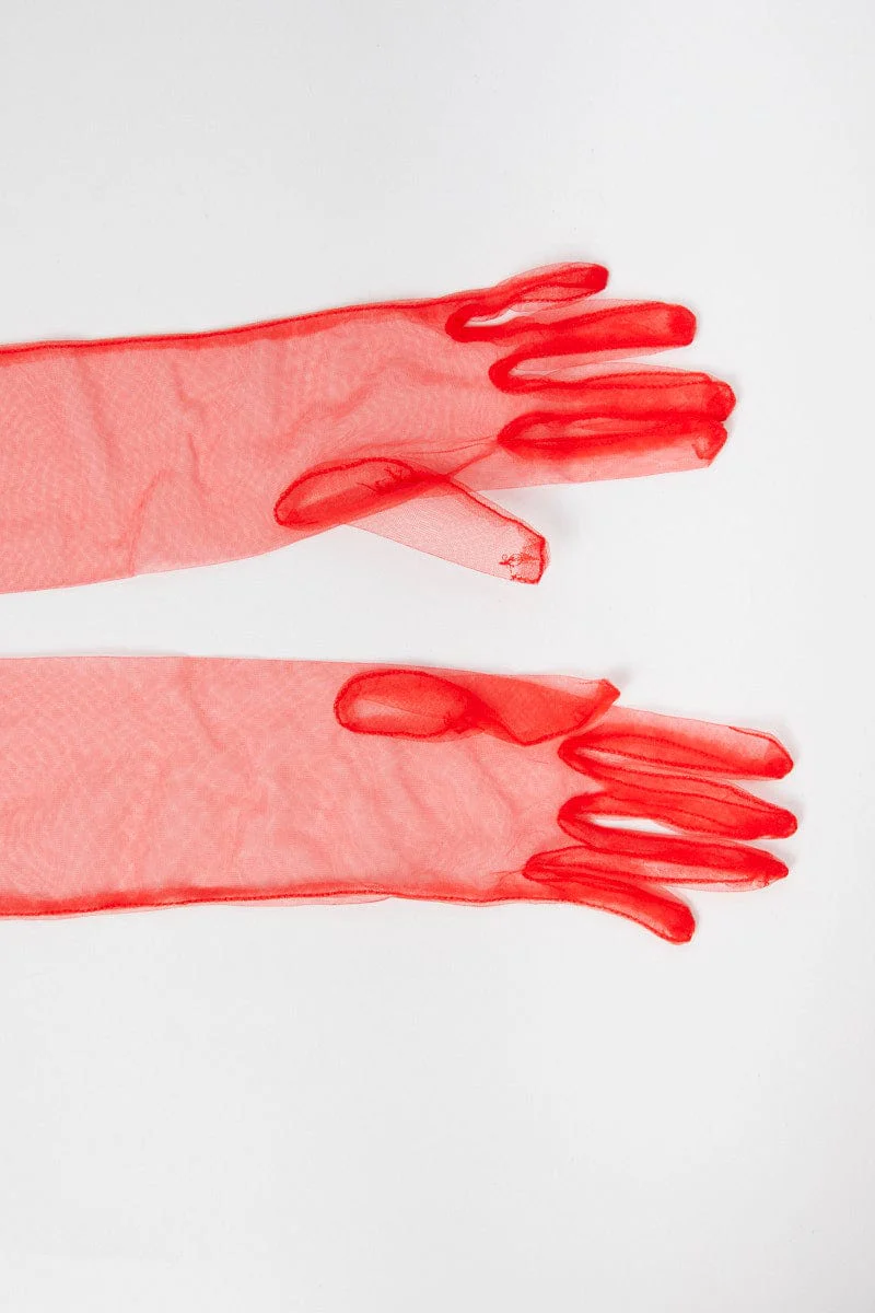 Red Mesh Gloves