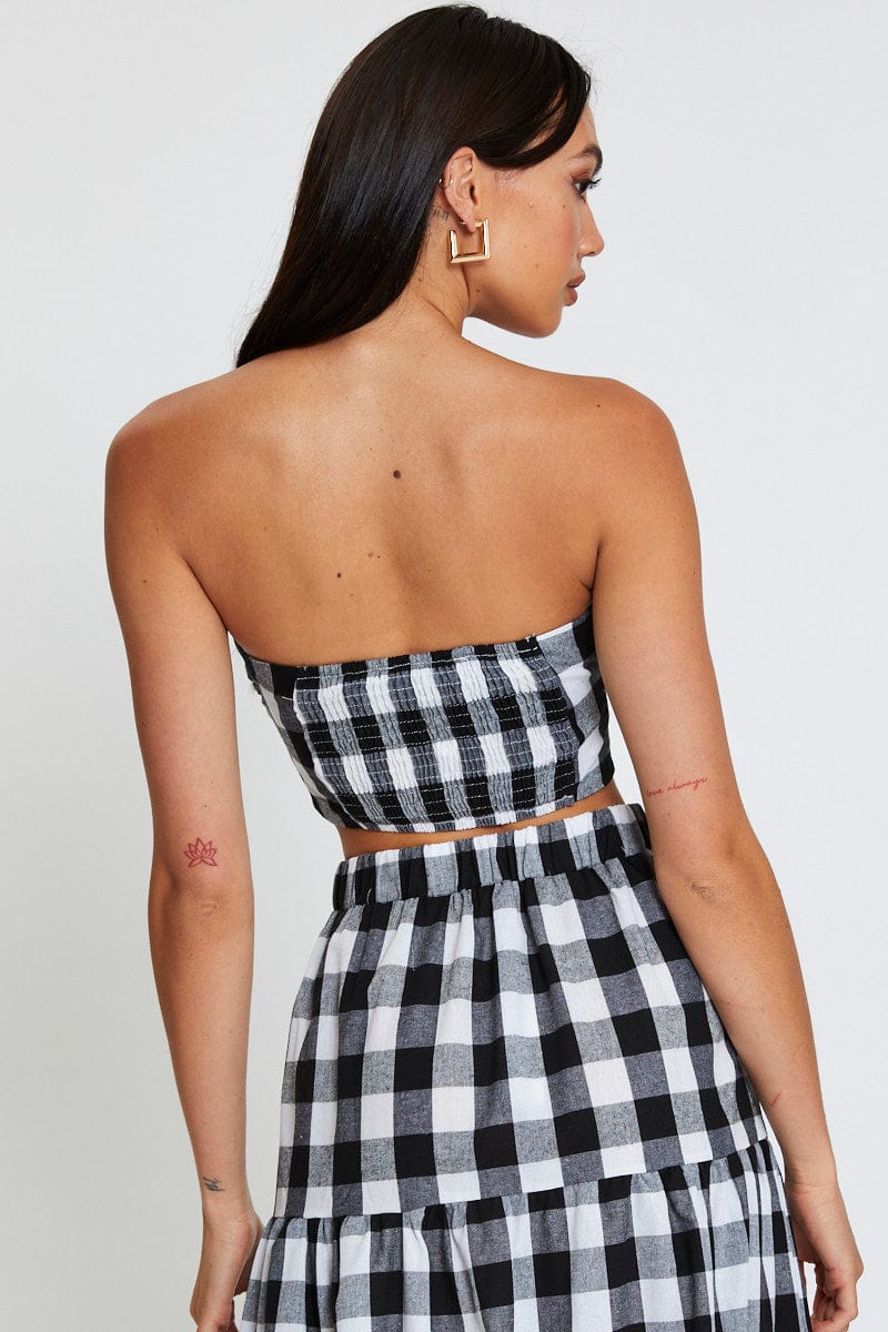 Check Singlet Top Crop