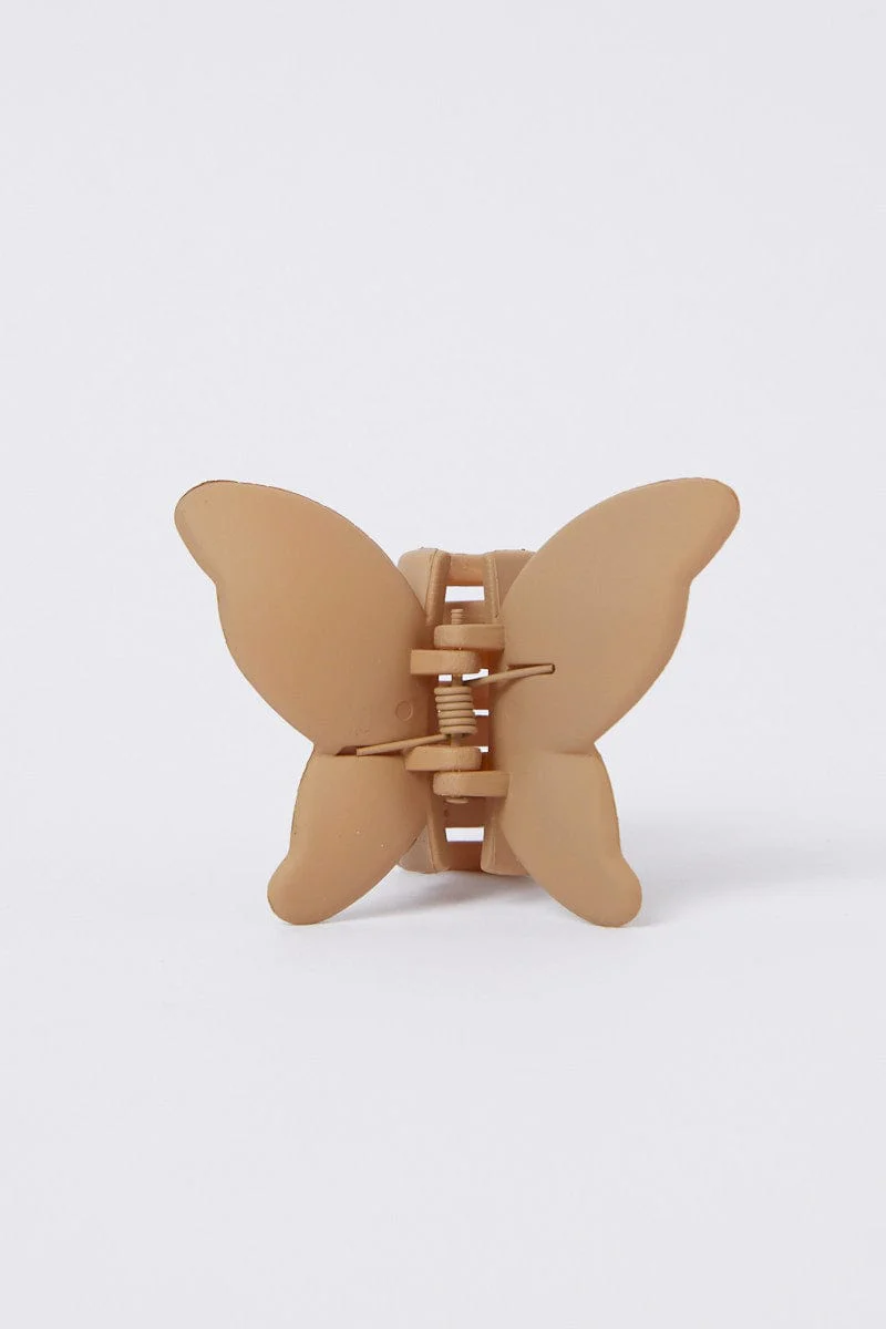 Brown Butterfly Claw Clip