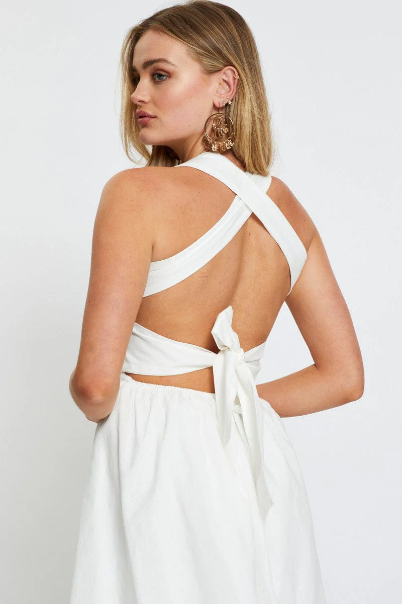White Mini Dress Sleeveless