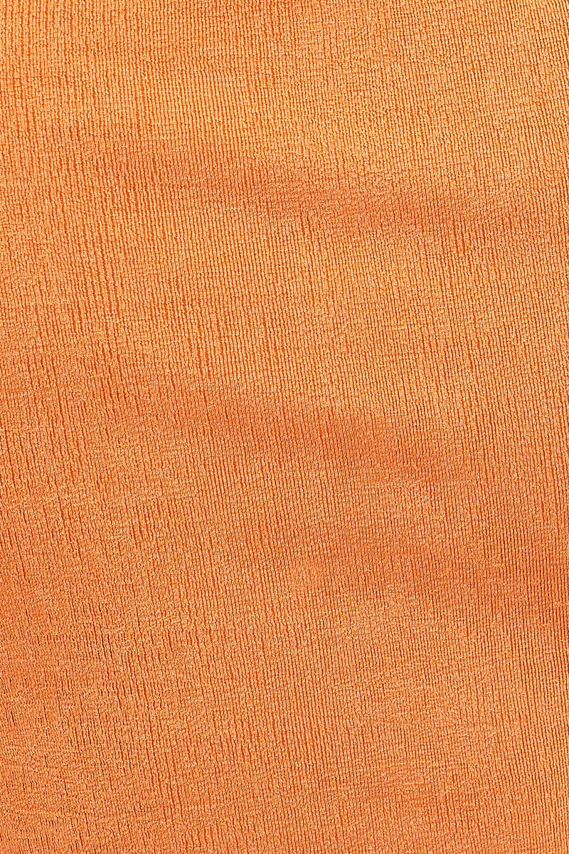 Orange Slinky Jersey Long Sleeve Top