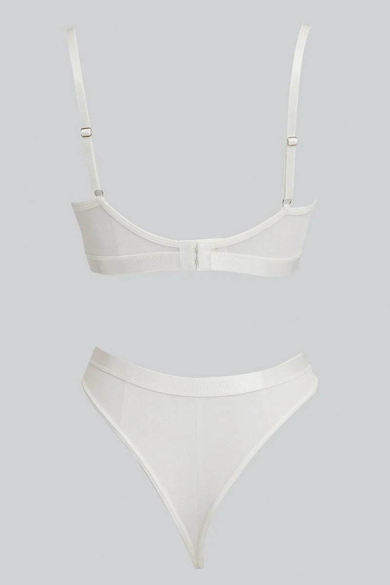 White Embroidery Lingerie Set