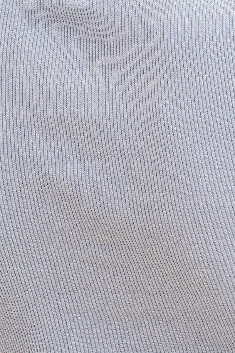 Blue Baby Tee Crop Crew Neck Short Sleeve Rib