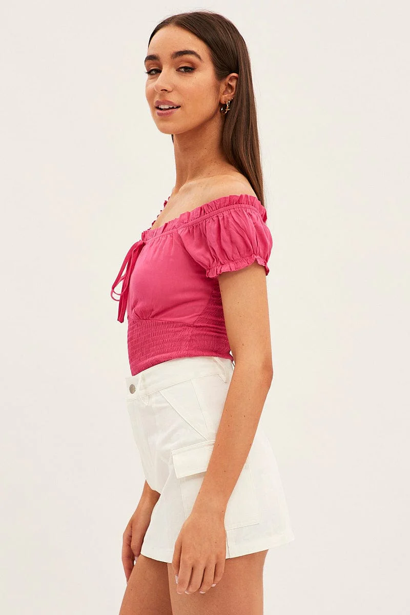 White Cargo Skirt Mini Mid Rise