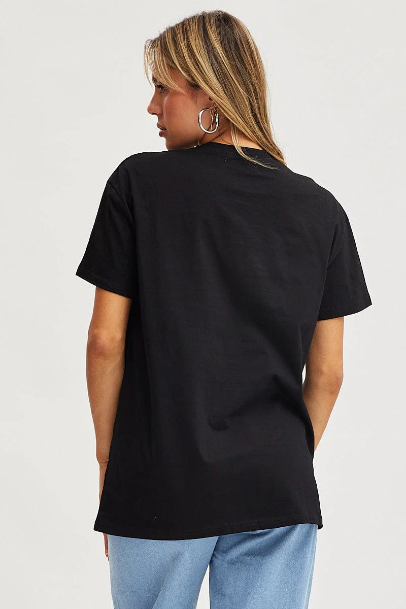 Black Graphic T Shirt Short Sleeve