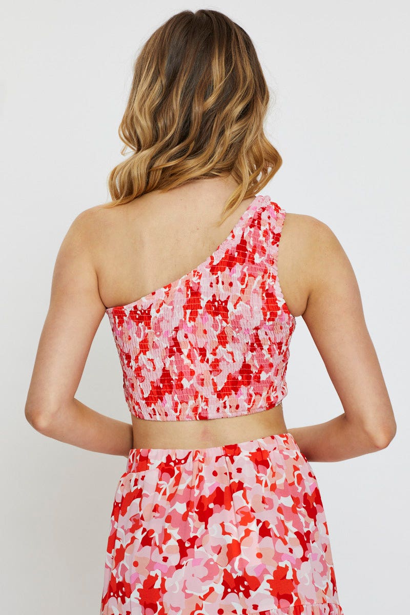 Print Singlet Top Crop