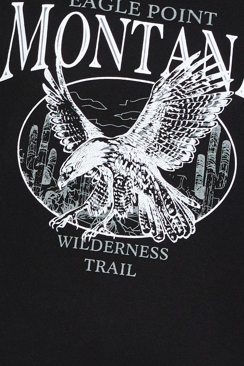 Black Graphic T Shirt Short Sleeve