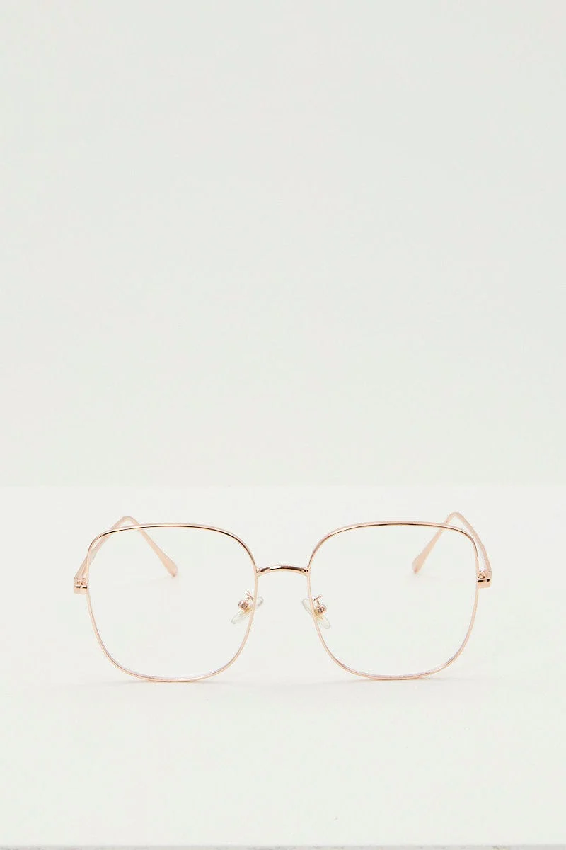 Metallic Square Blue Light Filter Glasses