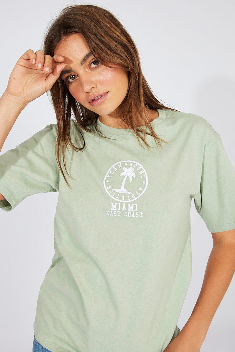 Green Graphic Tee Short Sleeve