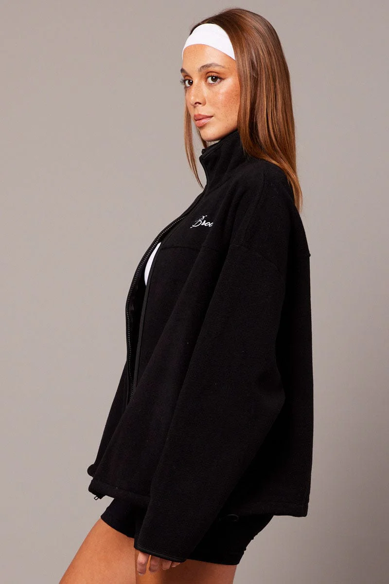 Black Jacket Long Sleeve Fleece