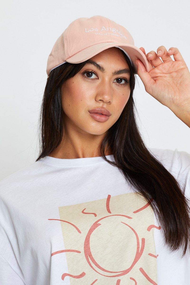 Pink Embroidered Cap