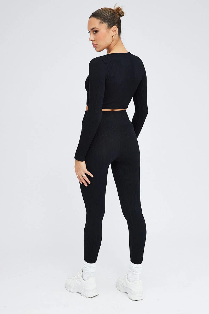 Black Leggings Seamless Activewear