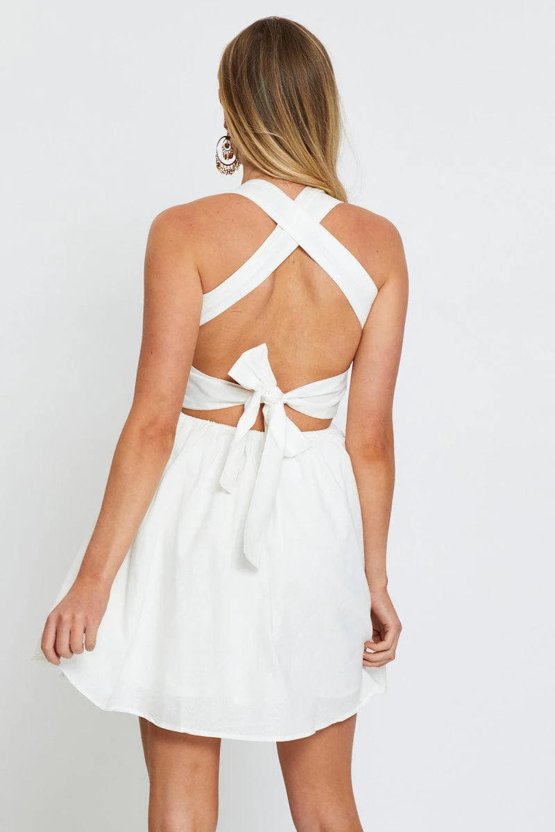White Mini Dress Sleeveless