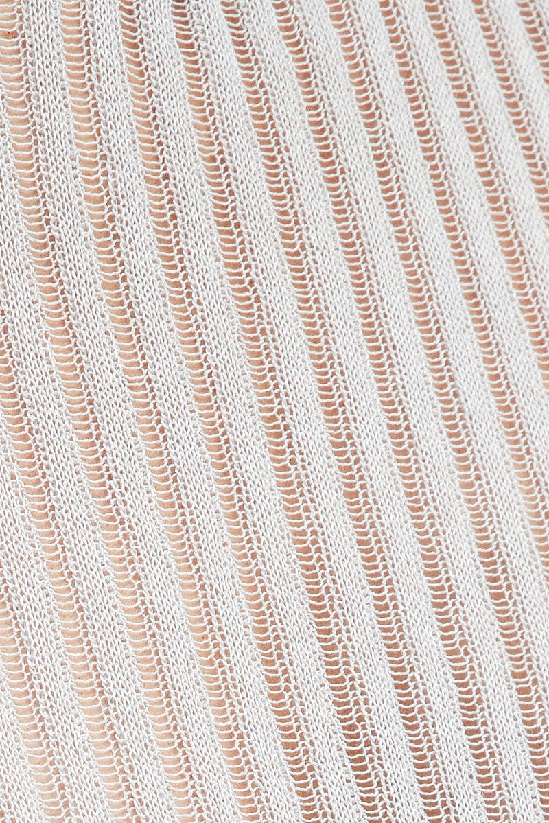 Grey Knit Top Long Sleeve Crew Neck