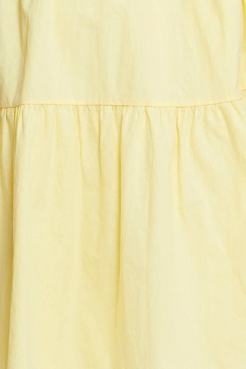 Yellow A Line Dress Midi