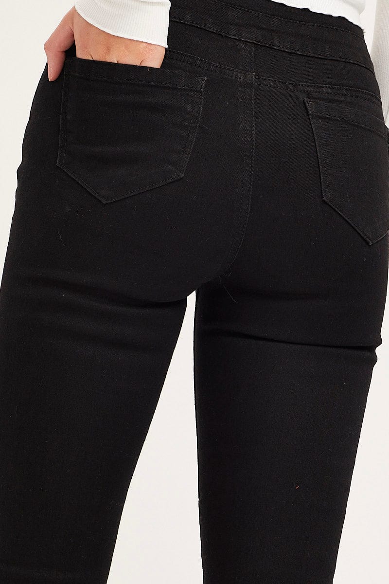 Black Skinny Denim Jeans High Rise