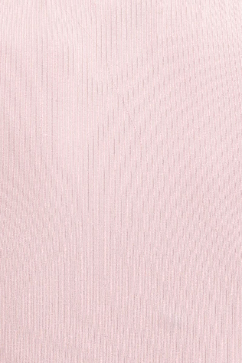 Pink Bust Detail Top Short Sleeve Ruche