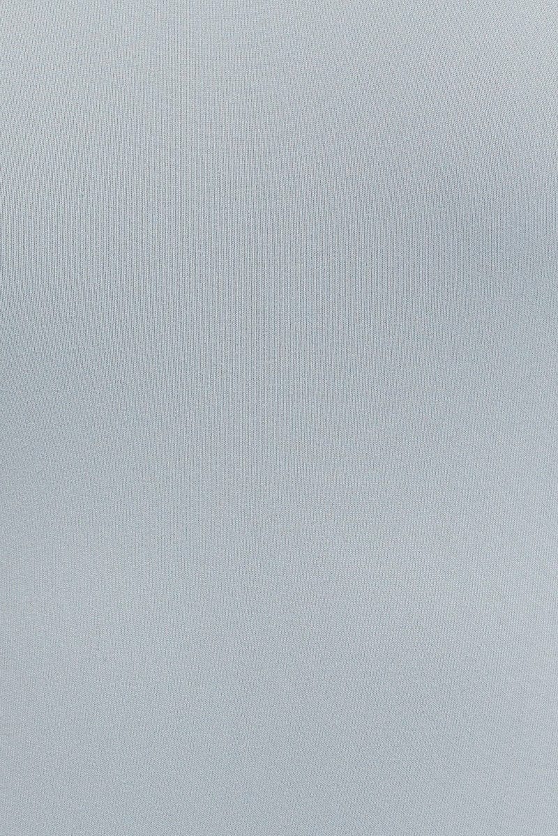 Grey Supersoft Bodysuit Long Sleeve Offshoulder