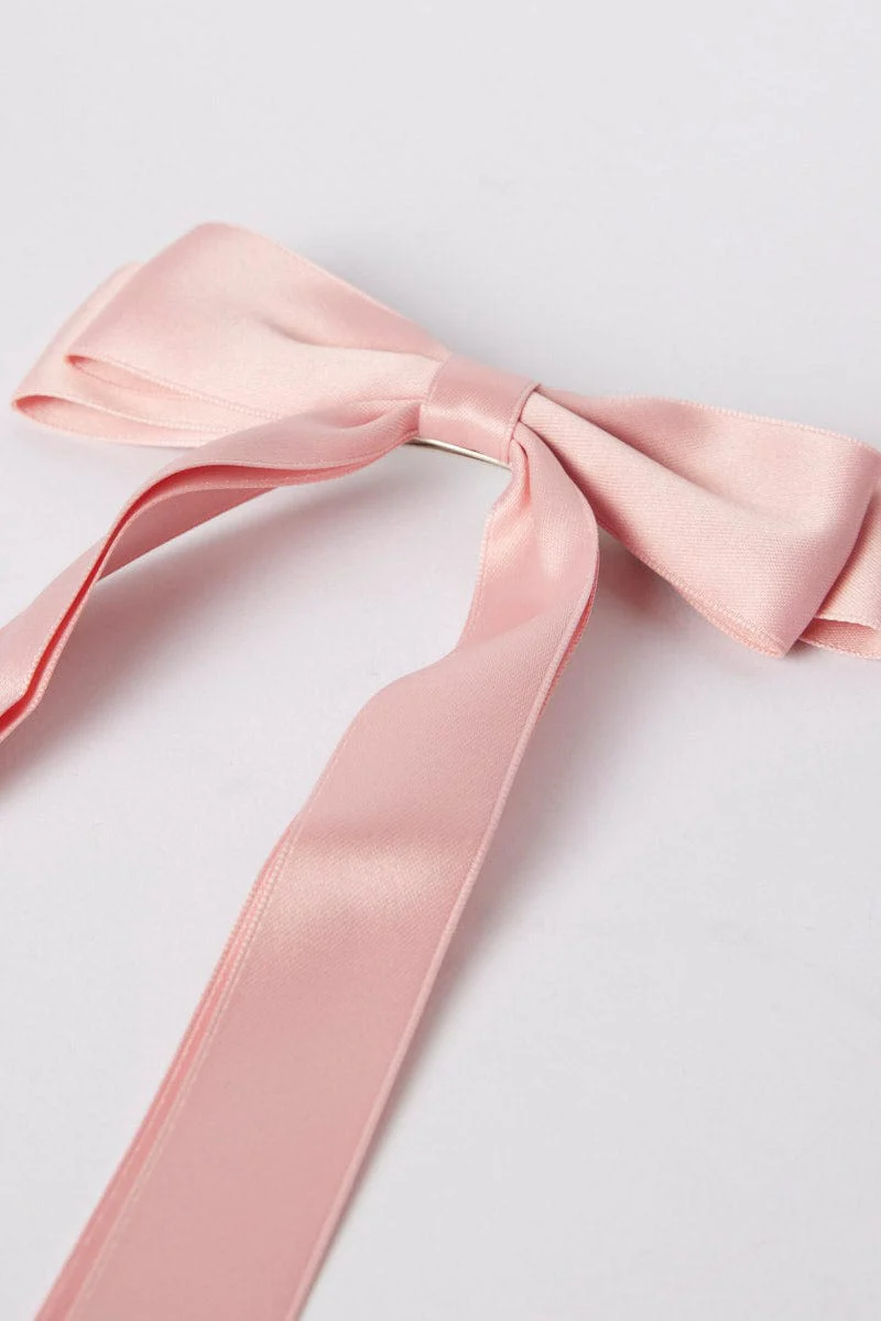 Pink Bow Hair Clip